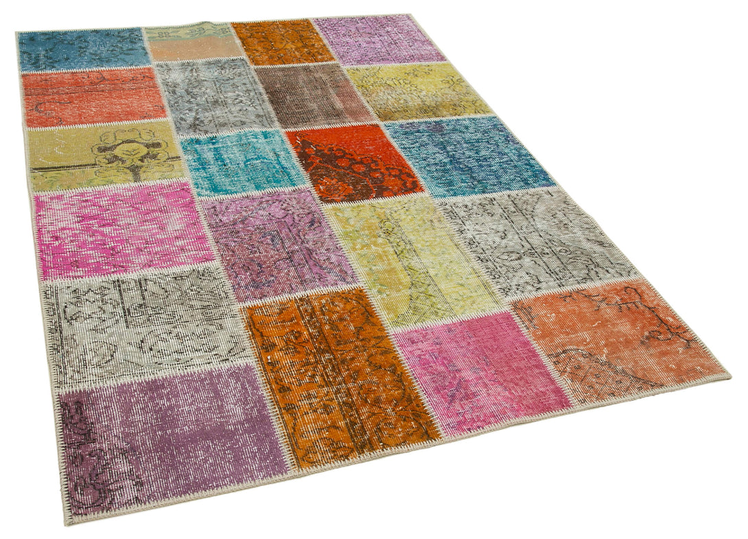 Handmade Patchwork Area Rug > Design# OL-AC-31745 > Size: 4'-9" x 6'-6", Carpet Culture Rugs, Handmade Rugs, NYC Rugs, New Rugs, Shop Rugs, Rug Store, Outlet Rugs, SoHo Rugs, Rugs in USA