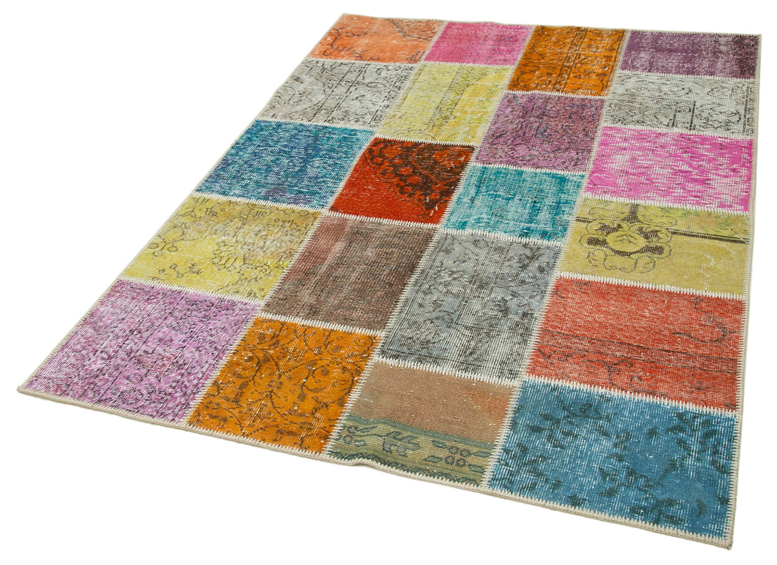 Handmade Patchwork Area Rug > Design# OL-AC-31745 > Size: 4'-9" x 6'-6", Carpet Culture Rugs, Handmade Rugs, NYC Rugs, New Rugs, Shop Rugs, Rug Store, Outlet Rugs, SoHo Rugs, Rugs in USA
