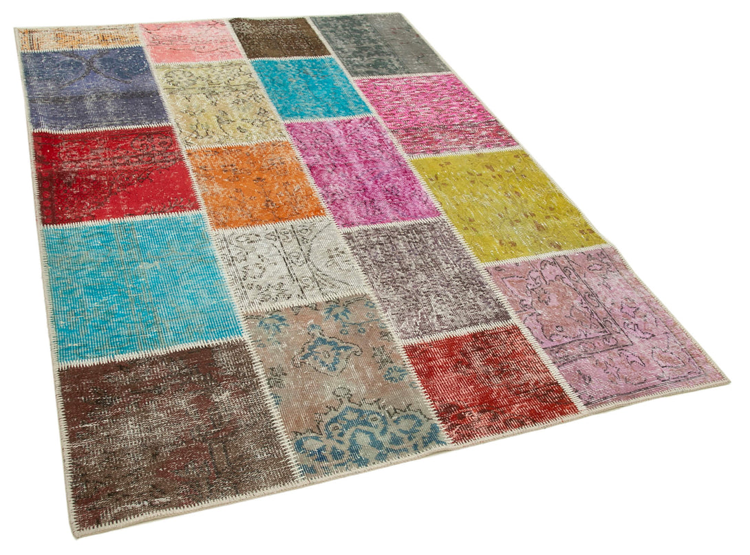Handmade Patchwork Area Rug > Design# OL-AC-31747 > Size: 4'-9" x 6'-9", Carpet Culture Rugs, Handmade Rugs, NYC Rugs, New Rugs, Shop Rugs, Rug Store, Outlet Rugs, SoHo Rugs, Rugs in USA