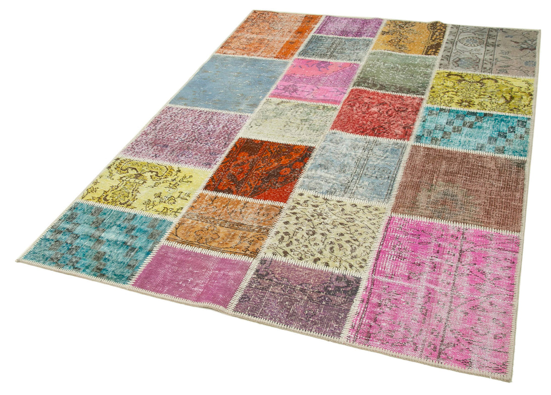 Handmade Patchwork Area Rug > Design# OL-AC-31750 > Size: 4'-10" x 6'-9", Carpet Culture Rugs, Handmade Rugs, NYC Rugs, New Rugs, Shop Rugs, Rug Store, Outlet Rugs, SoHo Rugs, Rugs in USA
