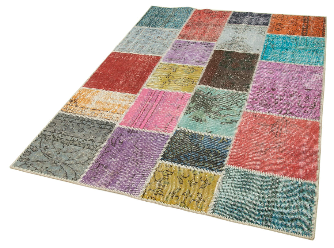 Handmade Patchwork Area Rug > Design# OL-AC-31752 > Size: 4'-9" x 6'-8", Carpet Culture Rugs, Handmade Rugs, NYC Rugs, New Rugs, Shop Rugs, Rug Store, Outlet Rugs, SoHo Rugs, Rugs in USA