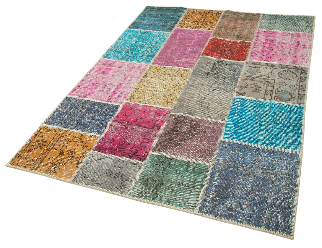 Handmade Patchwork Area Rug > Design# OL-AC-31755 > Size: 4'-8" x 6'-8", Carpet Culture Rugs, Handmade Rugs, NYC Rugs, New Rugs, Shop Rugs, Rug Store, Outlet Rugs, SoHo Rugs, Rugs in USA