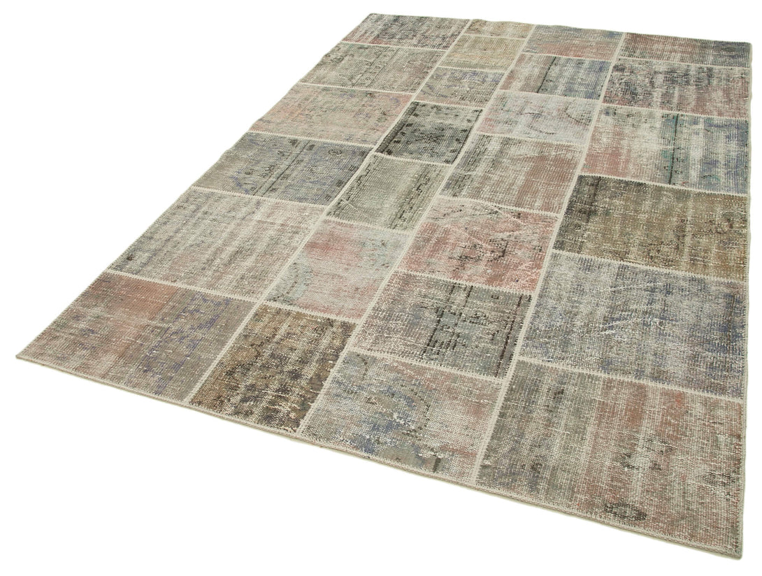 Handmade Patchwork Area Rug > Design# OL-AC-31828 > Size: 5'-8" x 7'-11", Carpet Culture Rugs, Handmade Rugs, NYC Rugs, New Rugs, Shop Rugs, Rug Store, Outlet Rugs, SoHo Rugs, Rugs in USA