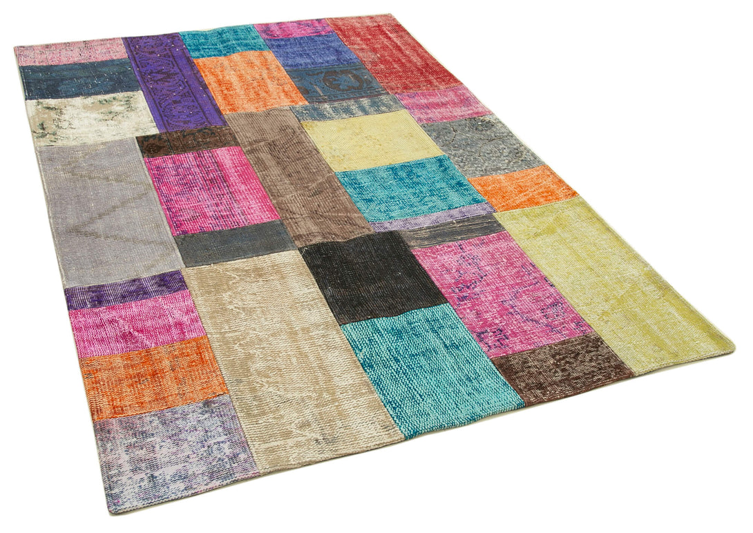 Handmade Patchwork Area Rug > Design# OL-AC-32108 > Size: 4'-8" x 6'-7", Carpet Culture Rugs, Handmade Rugs, NYC Rugs, New Rugs, Shop Rugs, Rug Store, Outlet Rugs, SoHo Rugs, Rugs in USA
