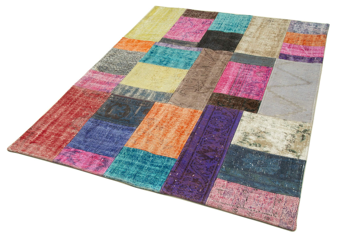 Handmade Patchwork Area Rug > Design# OL-AC-32108 > Size: 4'-8" x 6'-7", Carpet Culture Rugs, Handmade Rugs, NYC Rugs, New Rugs, Shop Rugs, Rug Store, Outlet Rugs, SoHo Rugs, Rugs in USA