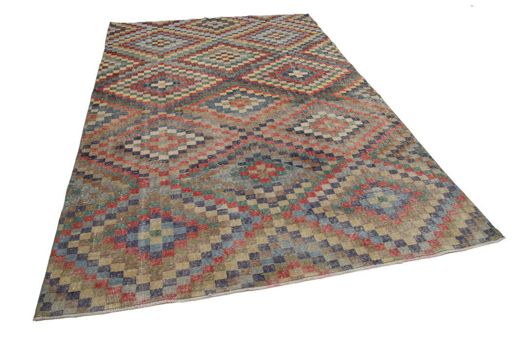 Handmade Geometric Area Rug > Design# OL-AC-33089 > Size: 6'-3" x 9'-11", Carpet Culture Rugs, Handmade Rugs, NYC Rugs, New Rugs, Shop Rugs, Rug Store, Outlet Rugs, SoHo Rugs, Rugs in USA