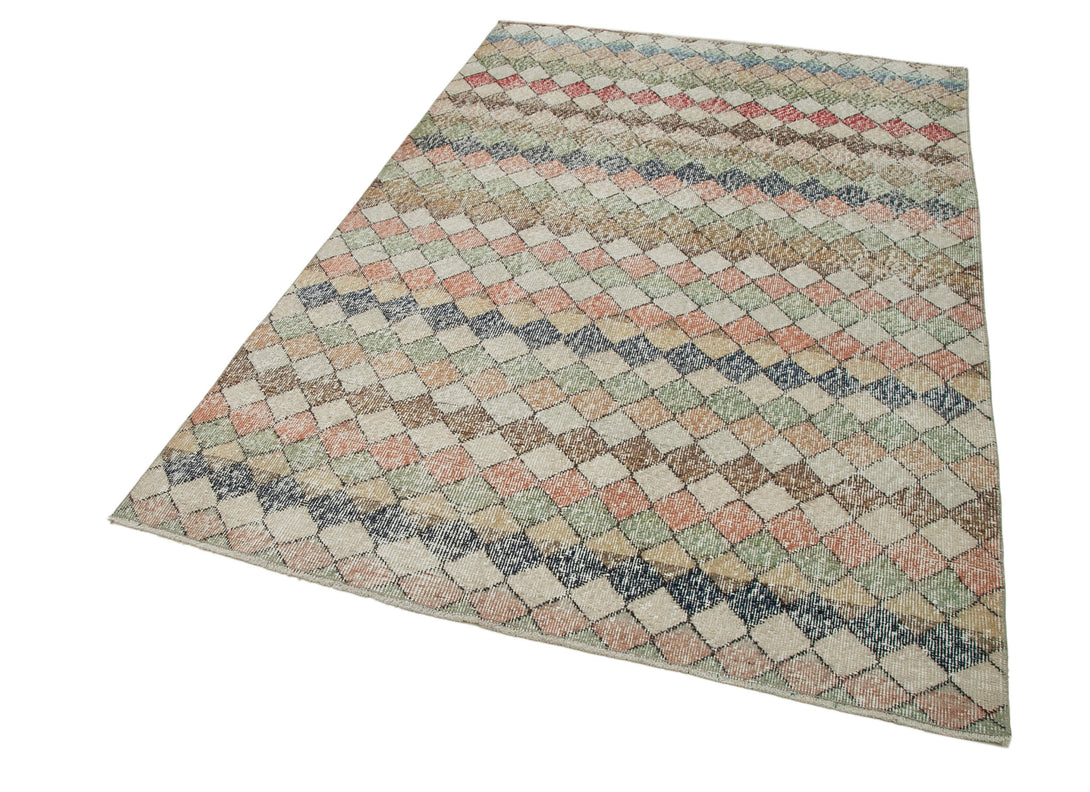 Handmade Geometric Area Rug > Design# OL-AC-33263 > Size: 4'-11" x 7'-1", Carpet Culture Rugs, Handmade Rugs, NYC Rugs, New Rugs, Shop Rugs, Rug Store, Outlet Rugs, SoHo Rugs, Rugs in USA