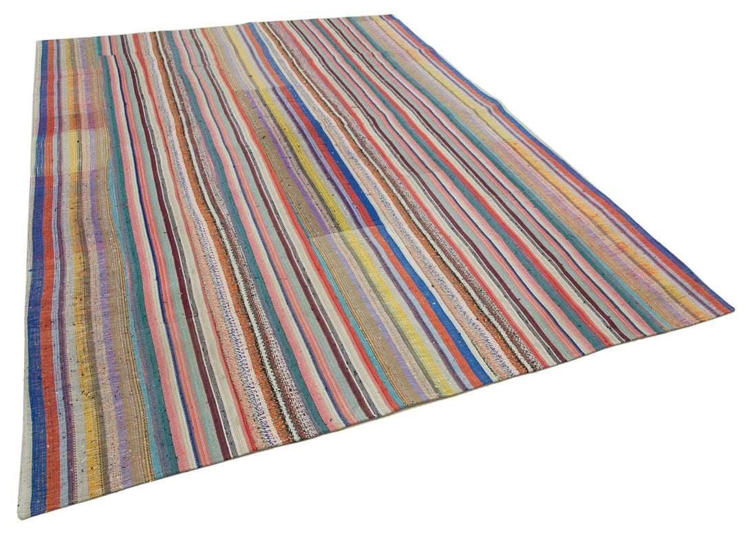Handmade Kilim Patchwork Area Rug > Design# OL-AC-34446 > Size: 7'-3" x 9'-10", Carpet Culture Rugs, Handmade Rugs, NYC Rugs, New Rugs, Shop Rugs, Rug Store, Outlet Rugs, SoHo Rugs, Rugs in USA