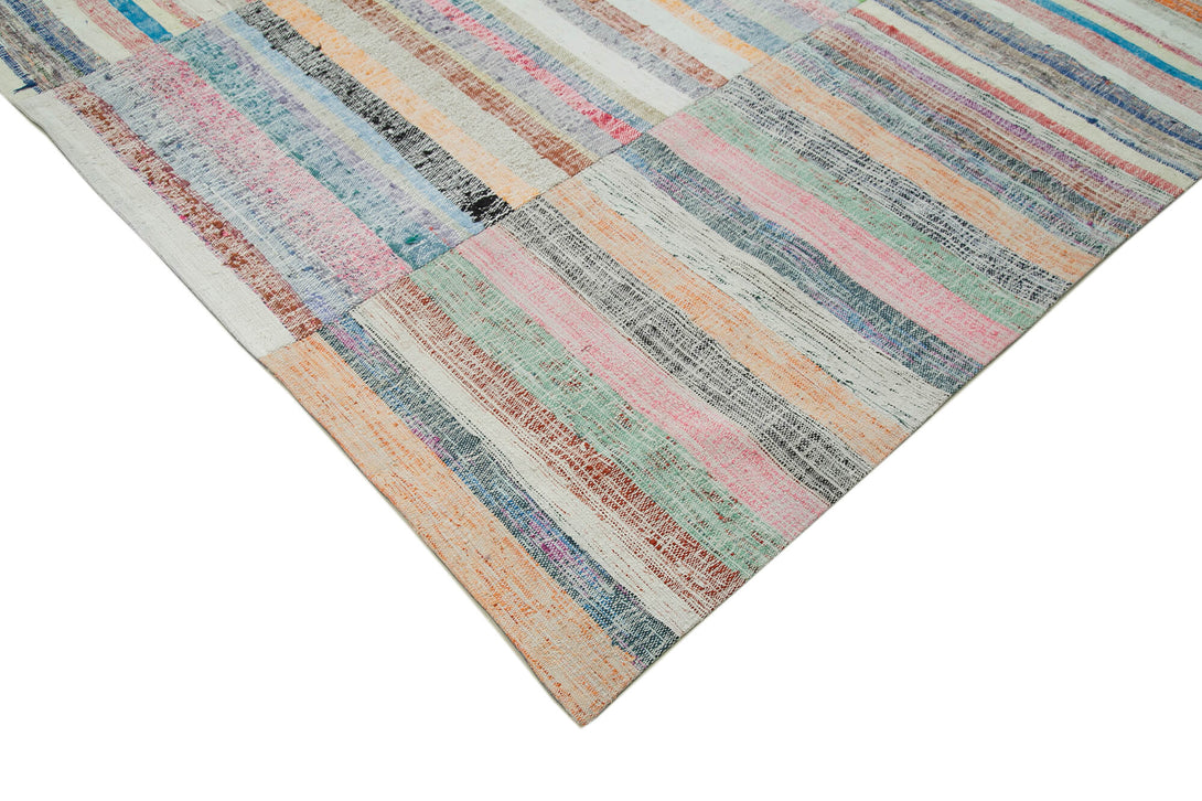 Handmade Kilim Patchwork Area Rug > Design# OL-AC-34455 > Size: 9'-1" x 12'-10", Carpet Culture Rugs, Handmade Rugs, NYC Rugs, New Rugs, Shop Rugs, Rug Store, Outlet Rugs, SoHo Rugs, Rugs in USA