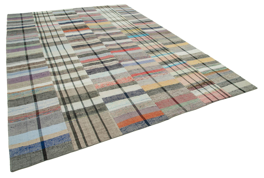 Handmade Kilim Patchwork Area Rug > Design# OL-AC-34462 > Size: 8'-6" x 12'-2", Carpet Culture Rugs, Handmade Rugs, NYC Rugs, New Rugs, Shop Rugs, Rug Store, Outlet Rugs, SoHo Rugs, Rugs in USA