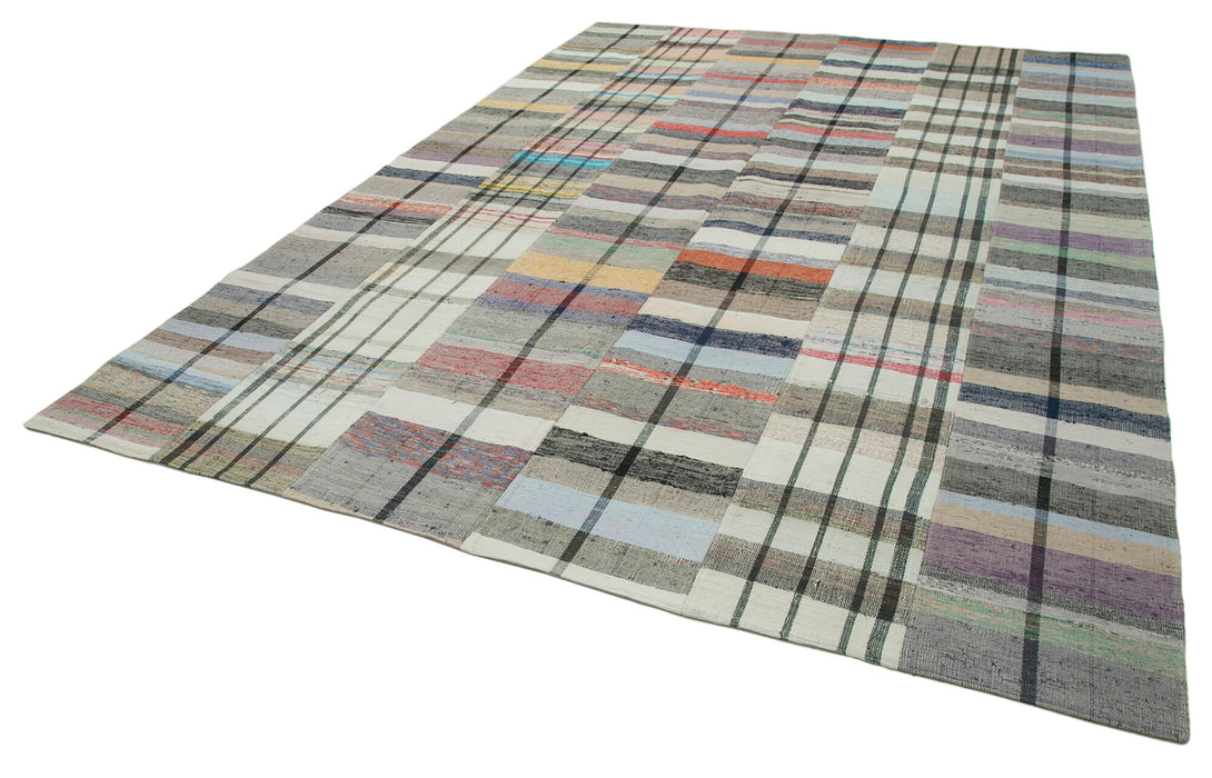 Handmade Kilim Patchwork Area Rug > Design# OL-AC-34462 > Size: 8'-6" x 12'-2", Carpet Culture Rugs, Handmade Rugs, NYC Rugs, New Rugs, Shop Rugs, Rug Store, Outlet Rugs, SoHo Rugs, Rugs in USA