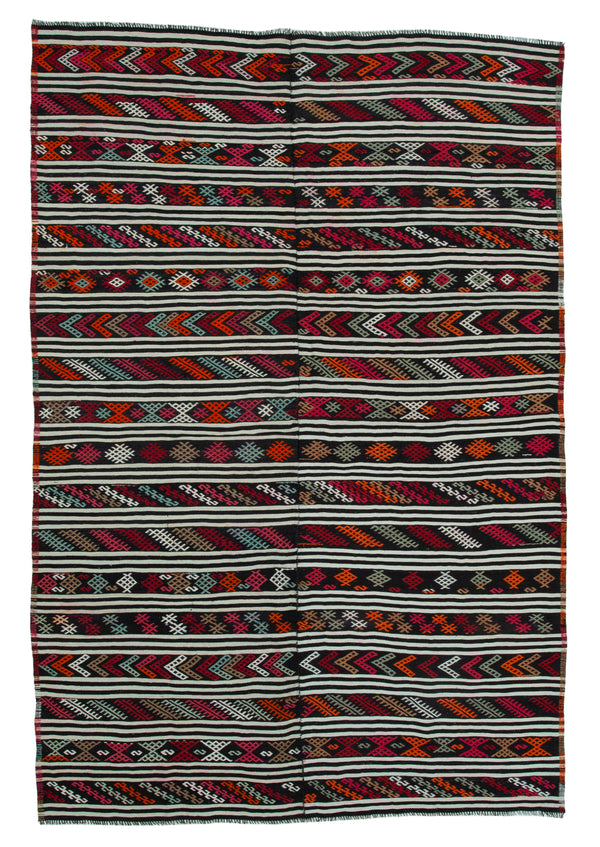 Handmade Kilim Area Rug > Design# OL-AC-35568 > Size: 6'-4" x 9'-7", Carpet Culture Rugs, Handmade Rugs, NYC Rugs, New Rugs, Shop Rugs, Rug Store, Outlet Rugs, SoHo Rugs, Rugs in USA