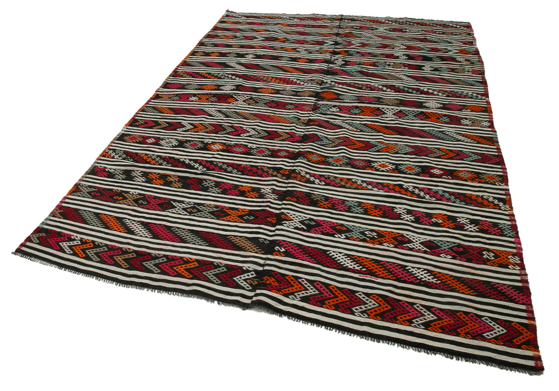 Handmade Kilim Area Rug > Design# OL-AC-35568 > Size: 6'-4" x 9'-7", Carpet Culture Rugs, Handmade Rugs, NYC Rugs, New Rugs, Shop Rugs, Rug Store, Outlet Rugs, SoHo Rugs, Rugs in USA