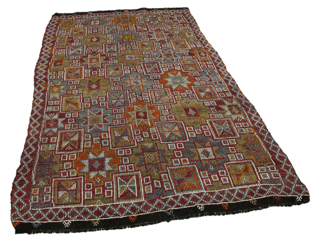Handmade Kilim Area Rug > Design# OL-AC-35600 > Size: 5'-3" x 9'-0", Carpet Culture Rugs, Handmade Rugs, NYC Rugs, New Rugs, Shop Rugs, Rug Store, Outlet Rugs, SoHo Rugs, Rugs in USA
