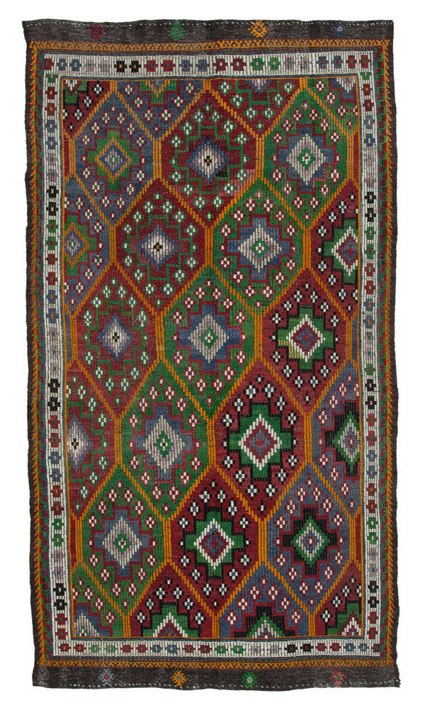 Handmade Kilim Area Rug > Design# OL-AC-35623 > Size: 5'-4" x 9'-10", Carpet Culture Rugs, Handmade Rugs, NYC Rugs, New Rugs, Shop Rugs, Rug Store, Outlet Rugs, SoHo Rugs, Rugs in USA