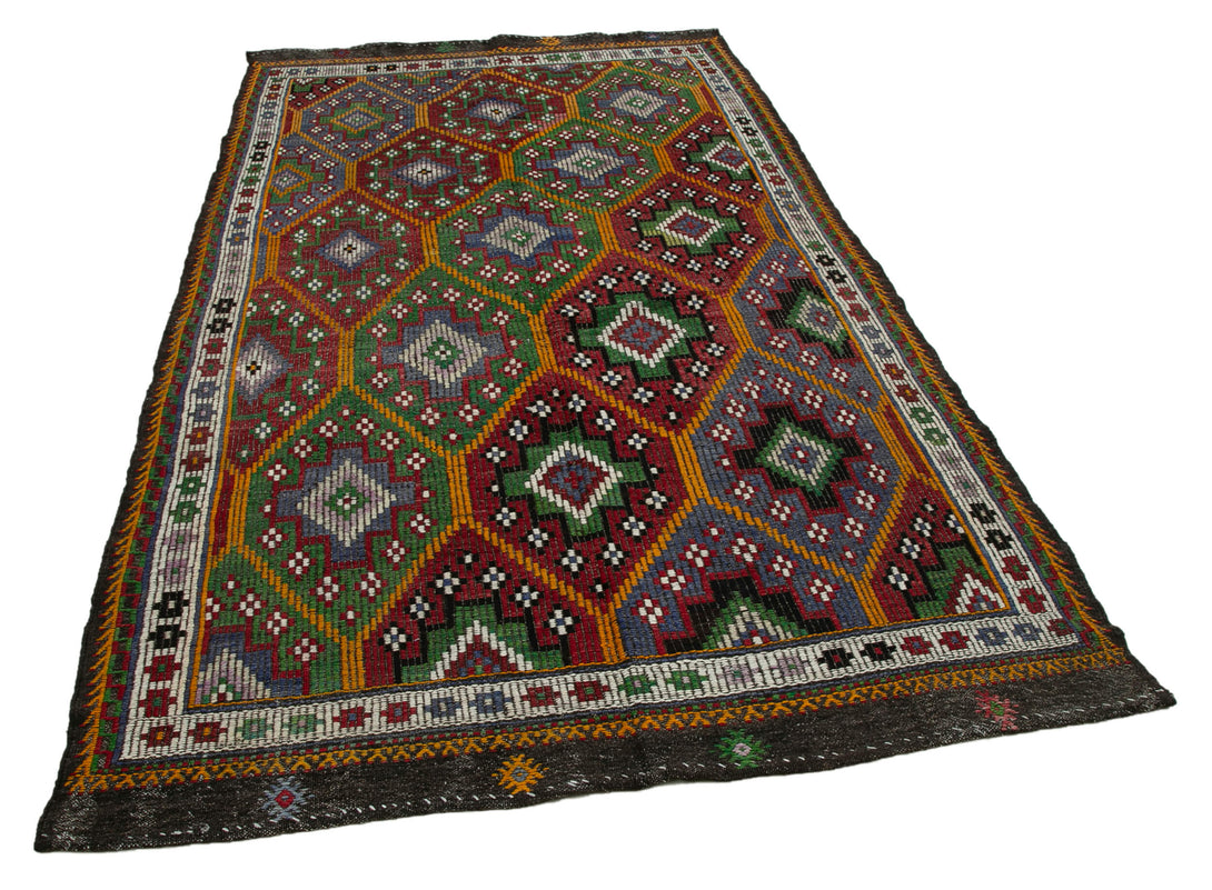 Handmade Kilim Area Rug > Design# OL-AC-35623 > Size: 5'-4" x 9'-10", Carpet Culture Rugs, Handmade Rugs, NYC Rugs, New Rugs, Shop Rugs, Rug Store, Outlet Rugs, SoHo Rugs, Rugs in USA