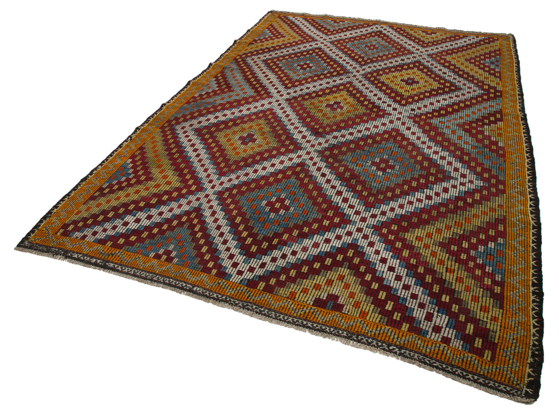 Handmade Kilim Area Rug > Design# OL-AC-35658 > Size: 6'-8" x 10'-6", Carpet Culture Rugs, Handmade Rugs, NYC Rugs, New Rugs, Shop Rugs, Rug Store, Outlet Rugs, SoHo Rugs, Rugs in USA