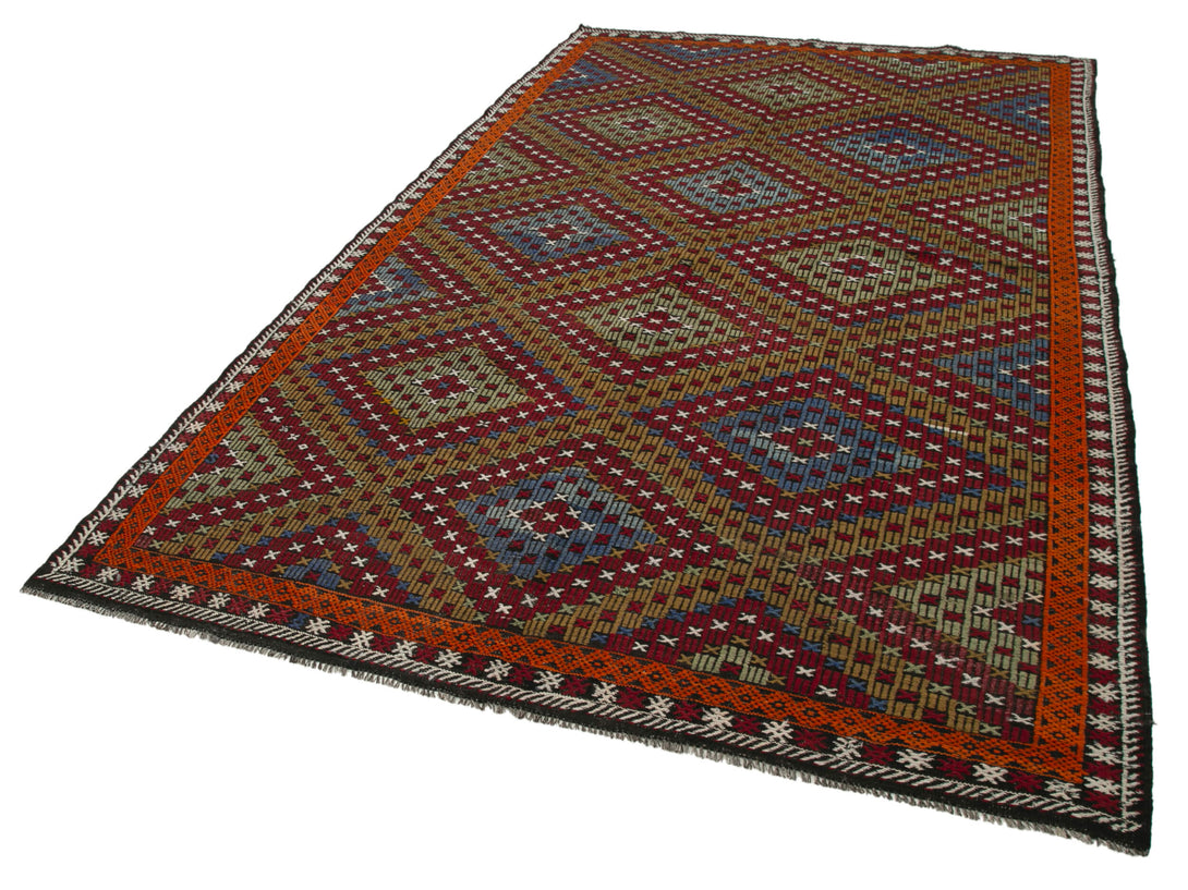 Handmade Kilim Area Rug > Design# OL-AC-35661 > Size: 6'-4" x 10'-7", Carpet Culture Rugs, Handmade Rugs, NYC Rugs, New Rugs, Shop Rugs, Rug Store, Outlet Rugs, SoHo Rugs, Rugs in USA