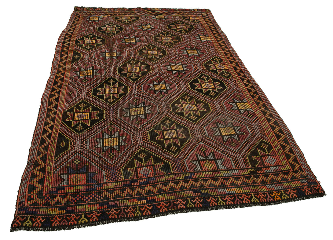 Handmade Kilim Area Rug > Design# OL-AC-35681 > Size: 5'-4" x 9'-1", Carpet Culture Rugs, Handmade Rugs, NYC Rugs, New Rugs, Shop Rugs, Rug Store, Outlet Rugs, SoHo Rugs, Rugs in USA
