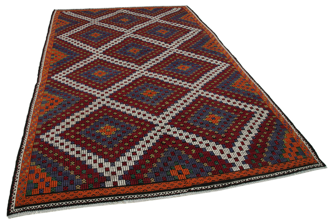 Handmade Kilim Area Rug > Design# OL-AC-35684 > Size: 6'-4" x 10'-2", Carpet Culture Rugs, Handmade Rugs, NYC Rugs, New Rugs, Shop Rugs, Rug Store, Outlet Rugs, SoHo Rugs, Rugs in USA