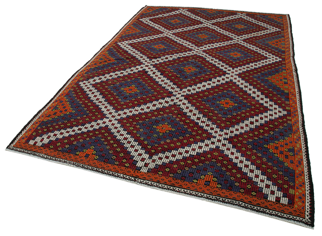 Handmade Kilim Area Rug > Design# OL-AC-35684 > Size: 6'-4" x 10'-2", Carpet Culture Rugs, Handmade Rugs, NYC Rugs, New Rugs, Shop Rugs, Rug Store, Outlet Rugs, SoHo Rugs, Rugs in USA