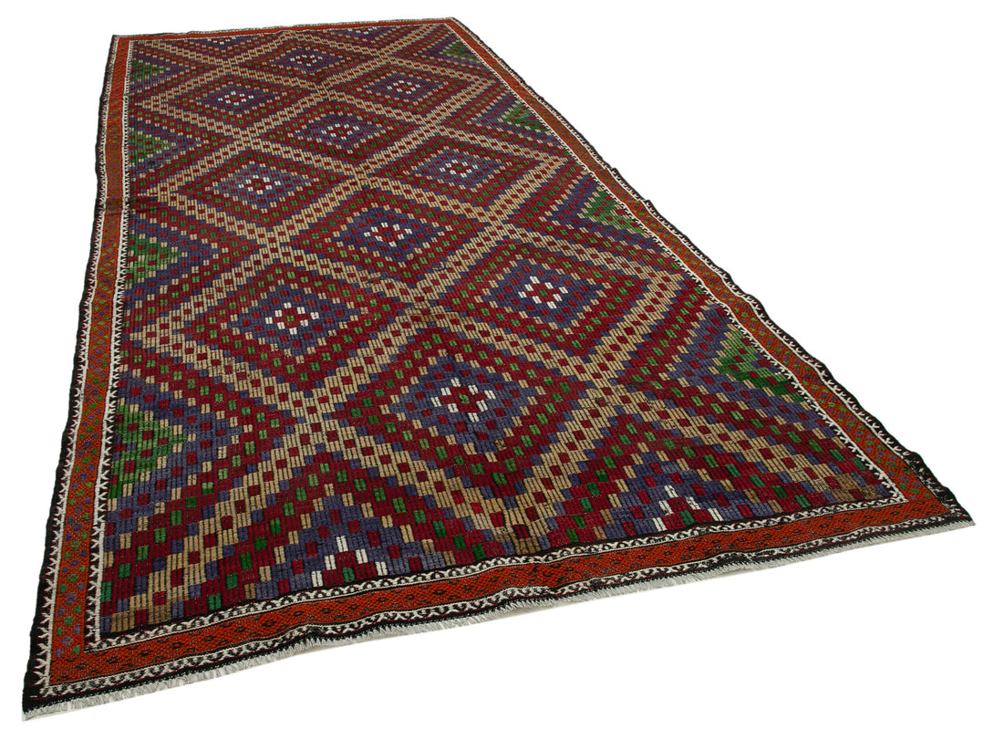 Handmade Kilim Area Rug > Design# OL-AC-35687 > Size: 5'-10" x 12'-4", Carpet Culture Rugs, Handmade Rugs, NYC Rugs, New Rugs, Shop Rugs, Rug Store, Outlet Rugs, SoHo Rugs, Rugs in USA