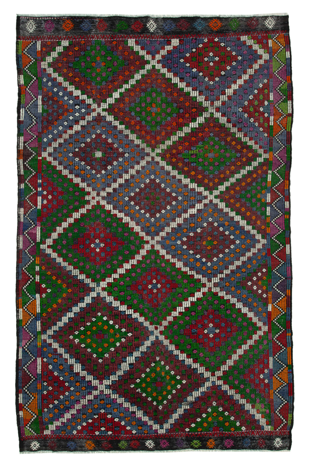 Handmade Kilim Area Rug > Design# OL-AC-35690 > Size: 6'-8" x 10'-5", Carpet Culture Rugs, Handmade Rugs, NYC Rugs, New Rugs, Shop Rugs, Rug Store, Outlet Rugs, SoHo Rugs, Rugs in USA