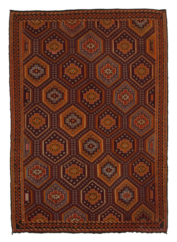 Handmade Kilim Area Rug > Design# OL-AC-35727 > Size: 6'-11" x 10'-1", Carpet Culture Rugs, Handmade Rugs, NYC Rugs, New Rugs, Shop Rugs, Rug Store, Outlet Rugs, SoHo Rugs, Rugs in USA