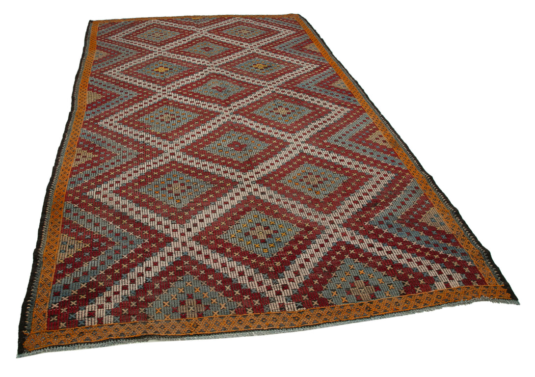 Handmade Kilim Area Rug > Design# OL-AC-35731 > Size: 6'-0" x 10'-1", Carpet Culture Rugs, Handmade Rugs, NYC Rugs, New Rugs, Shop Rugs, Rug Store, Outlet Rugs, SoHo Rugs, Rugs in USA