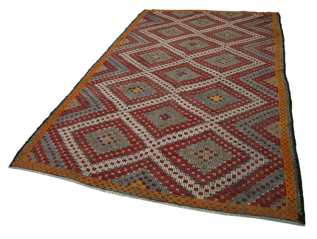 Handmade Kilim Area Rug > Design# OL-AC-35731 > Size: 6'-0" x 10'-1", Carpet Culture Rugs, Handmade Rugs, NYC Rugs, New Rugs, Shop Rugs, Rug Store, Outlet Rugs, SoHo Rugs, Rugs in USA