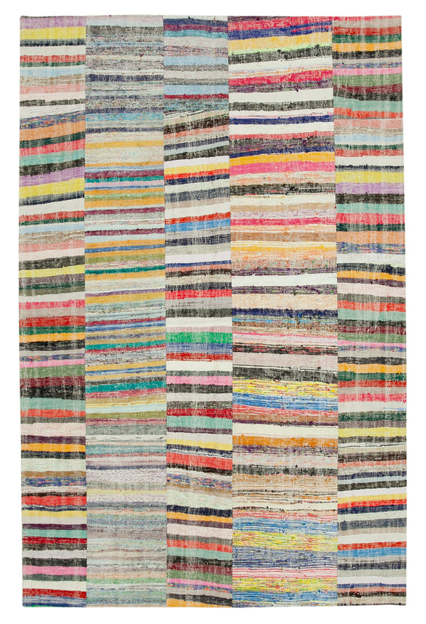 Handmade Kilim Patchwork Area Rug > Design# OL-AC-36947 > Size: 6'-7" x 10'-2", Carpet Culture Rugs, Handmade Rugs, NYC Rugs, New Rugs, Shop Rugs, Rug Store, Outlet Rugs, SoHo Rugs, Rugs in USA
