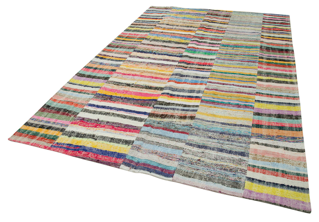 Handmade Kilim Patchwork Area Rug > Design# OL-AC-36947 > Size: 6'-7" x 10'-2", Carpet Culture Rugs, Handmade Rugs, NYC Rugs, New Rugs, Shop Rugs, Rug Store, Outlet Rugs, SoHo Rugs, Rugs in USA