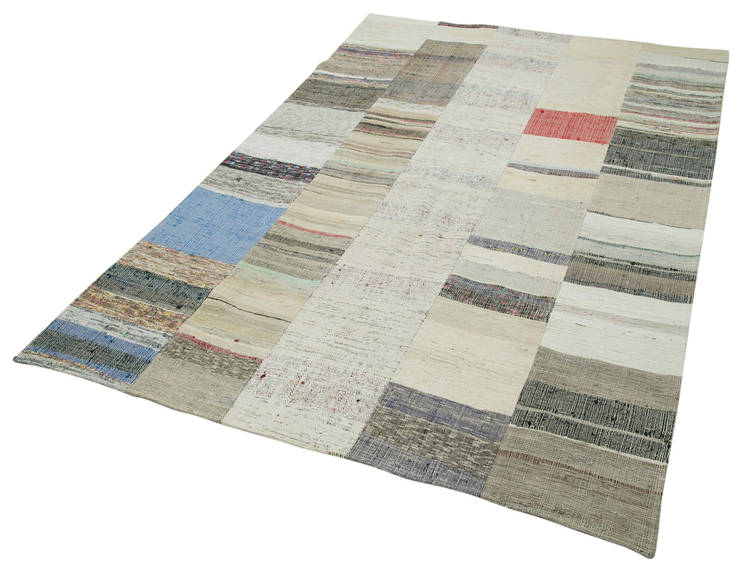 Handmade Kilim Patchwork Area Rug > Design# OL-AC-36948 > Size: 5'-7" x 8'-6", Carpet Culture Rugs, Handmade Rugs, NYC Rugs, New Rugs, Shop Rugs, Rug Store, Outlet Rugs, SoHo Rugs, Rugs in USA