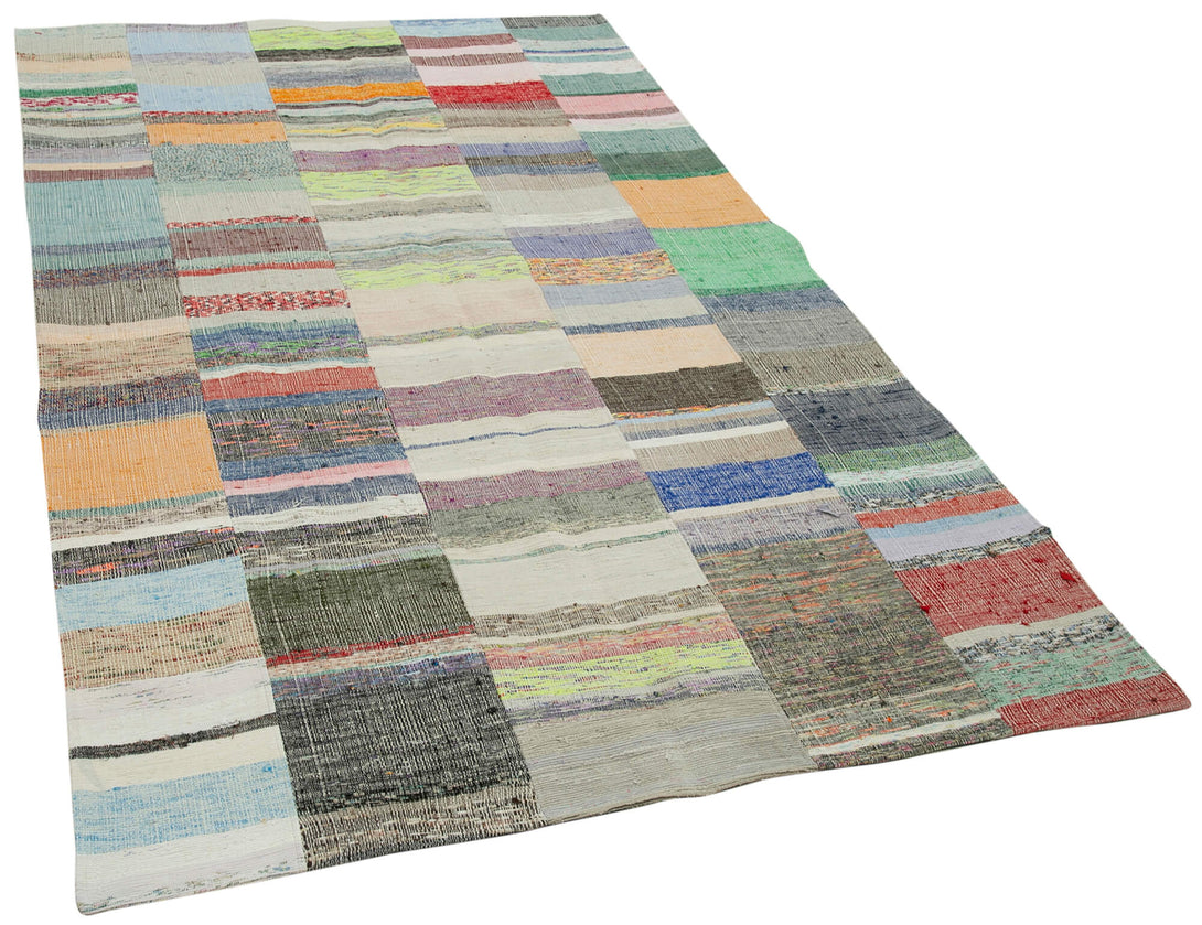 Handmade Kilim Patchwork Area Rug > Design# OL-AC-36949 > Size: 5'-2" x 8'-6", Carpet Culture Rugs, Handmade Rugs, NYC Rugs, New Rugs, Shop Rugs, Rug Store, Outlet Rugs, SoHo Rugs, Rugs in USA
