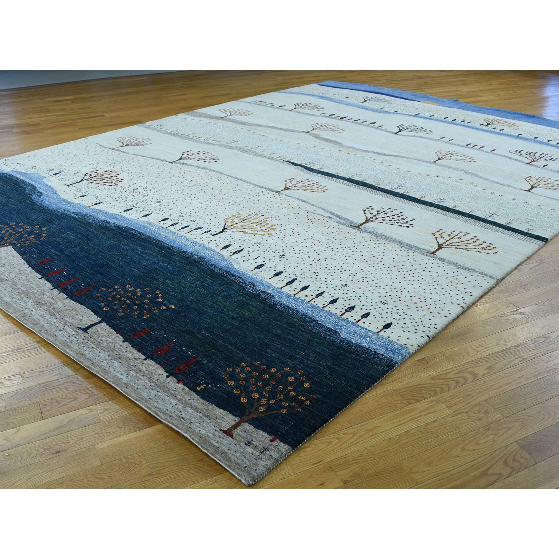 Handmade Modern and Contemporary Rectangle Rug > Design# SH35779 > Size: 9'-9" x 14'-0" [ONLINE ONLY]