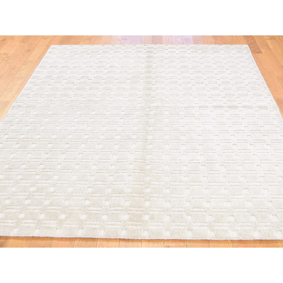Handmade Modern and Contemporary Rectangle Rug > Design# SH39826 > Size: 5'-1" x 7'-1" [ONLINE ONLY]
