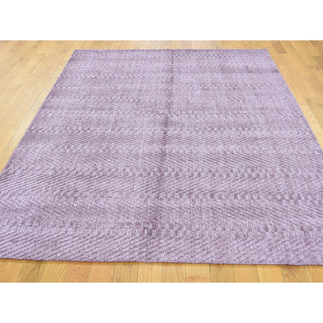 Handmade Modern and Contemporary Rectangle Rug > Design# SH39845 > Size: 5'-1" x 7'-1" [ONLINE ONLY]