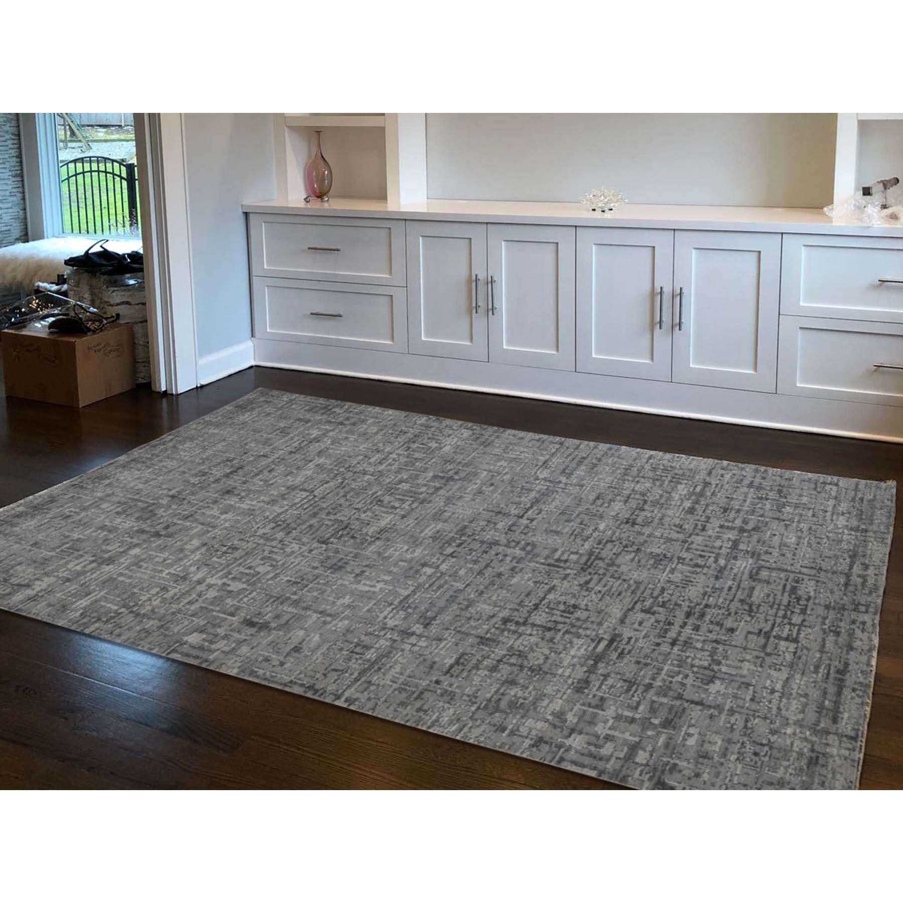 Handmade Modern and Contemporary Rectangle Rug > Design# SH39955 > Size: 6'-2" x 9'-3" [ONLINE ONLY]