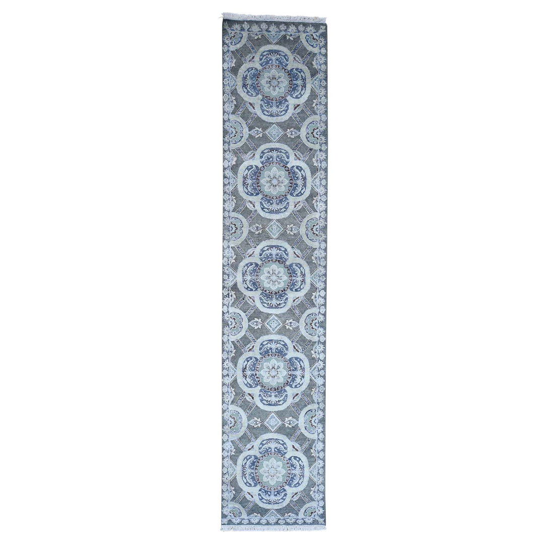 Handmade Modern and Contemporary Rectangle Rug > Design# SH40568 > Size: 2'-6" x 12'-0" [ONLINE ONLY]