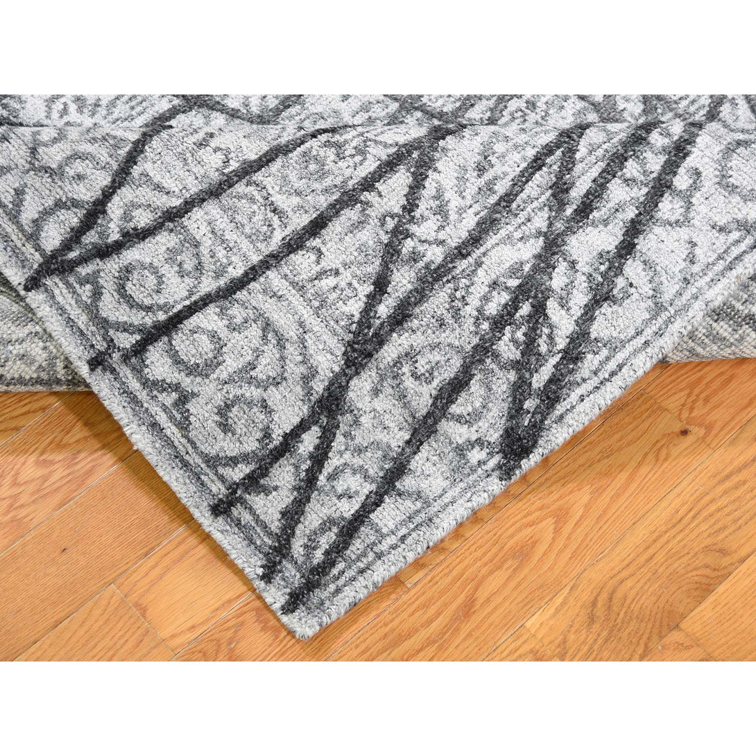 Handmade Wool and Silk Rectangle Rug > Design# SH41088 > Size: 5'-6" x 7'-9" [ONLINE ONLY]