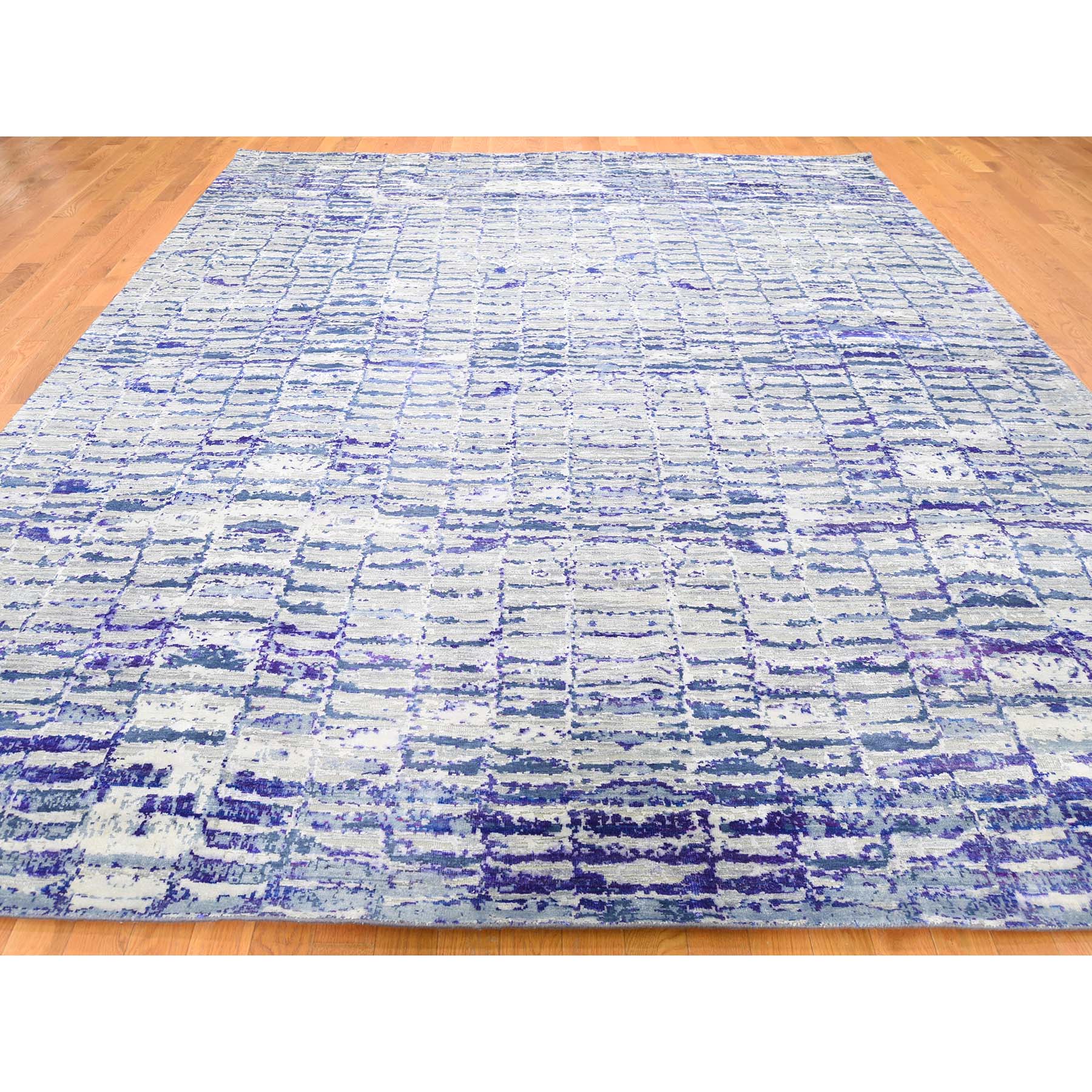 Handmade Modern and Contemporary Rectangle Rug > Design# SH43212 > Size: 9'-0" x 12'-2" [ONLINE ONLY]