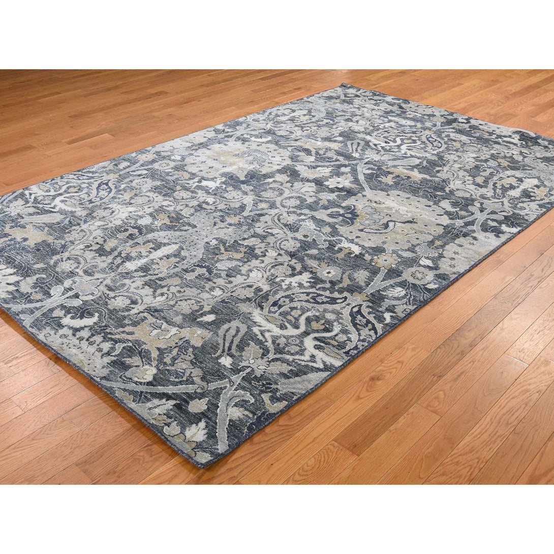 Handmade Modern and Contemporary Rectangle Rug > Design# SH43246 > Size: 6'-0" x 9'-5" [ONLINE ONLY]
