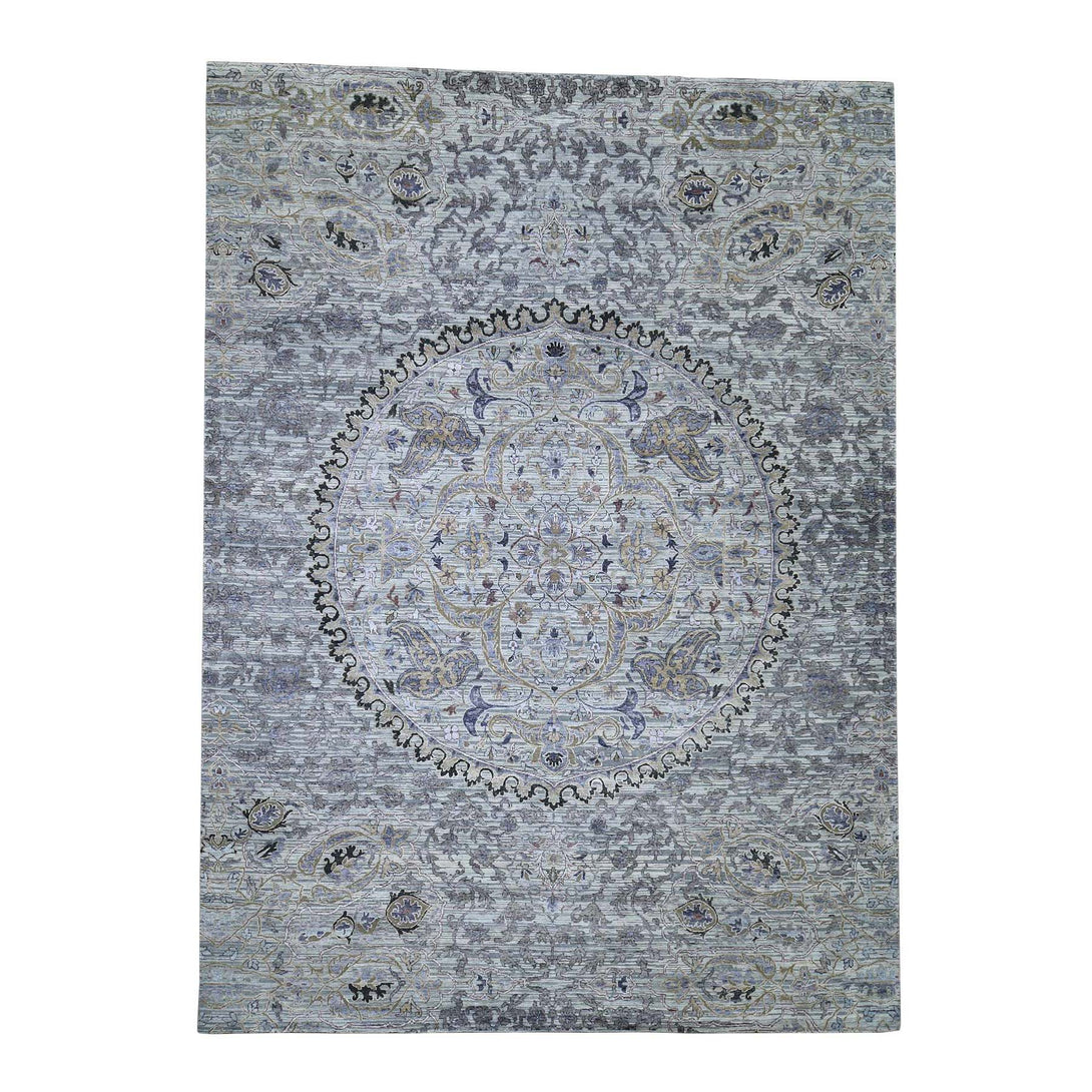 Handmade Modern and Contemporary Rectangle Rug > Design# SH44217 > Size: 8'-10" x 12'-1" [ONLINE ONLY]