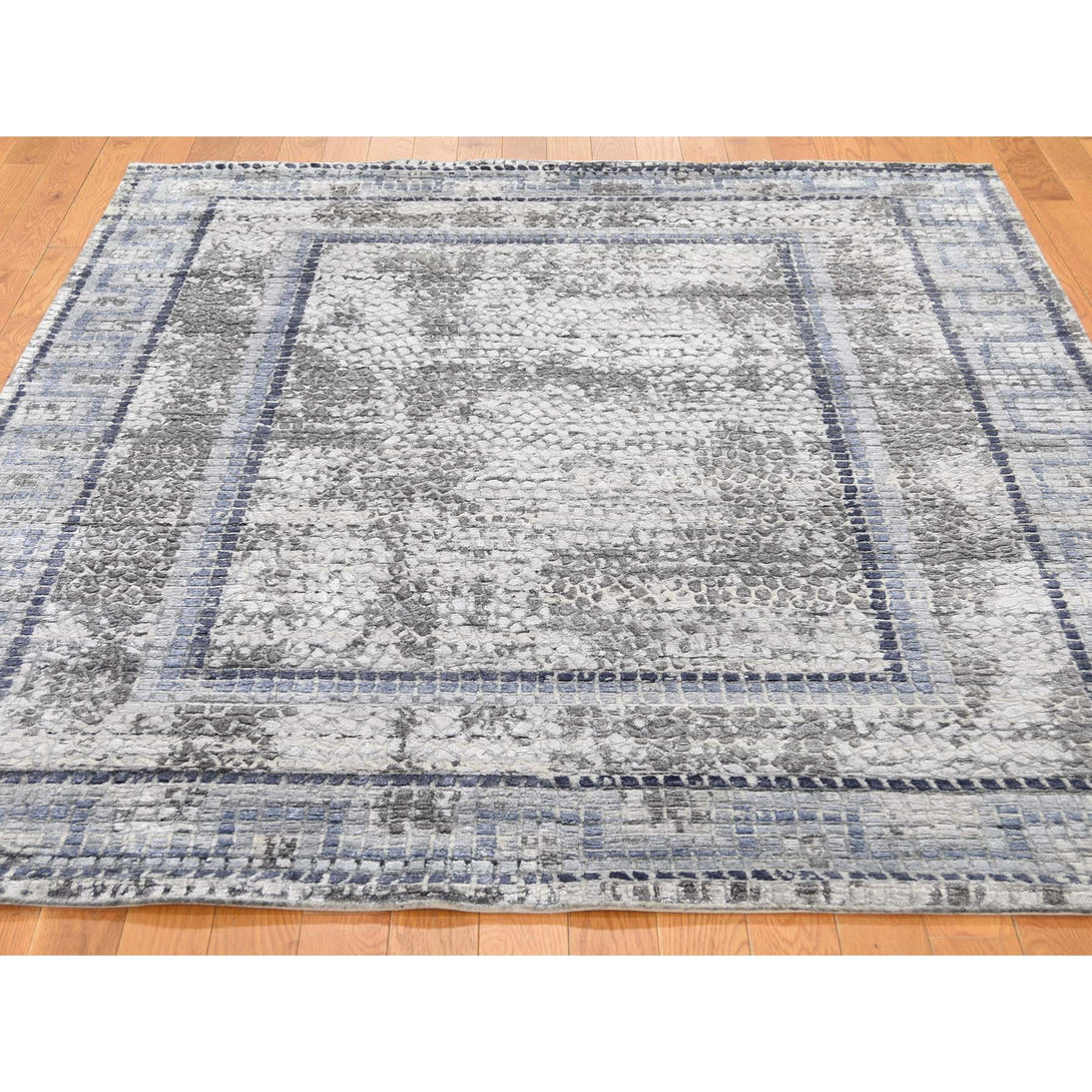 Handmade Modern and Contemporary Rectangle Rug > Design# SH45295 > Size: 5'-2" x 6'-10" [ONLINE ONLY]