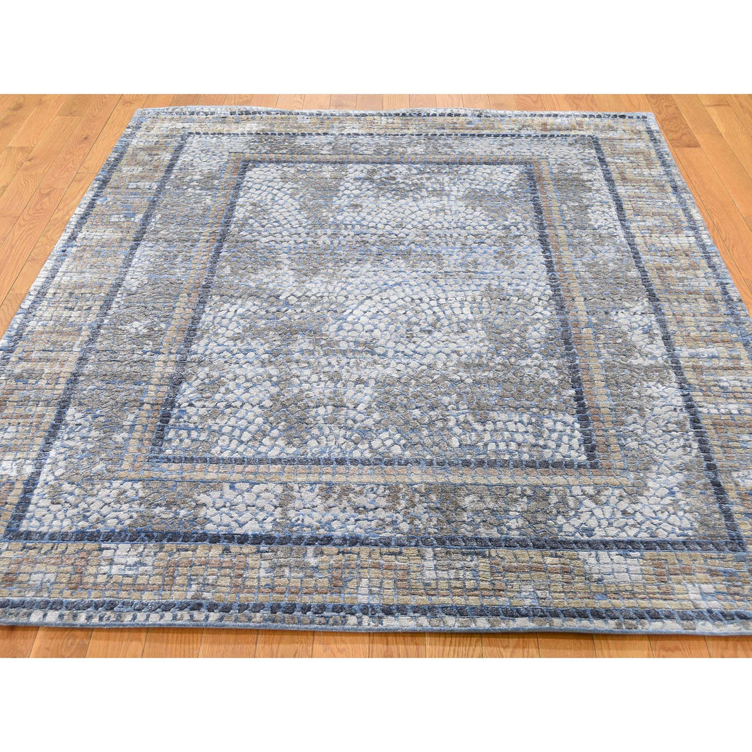 Handmade Modern and Contemporary Rectangle Rug > Design# SH45296 > Size: 5'-2" x 6'-10" [ONLINE ONLY]