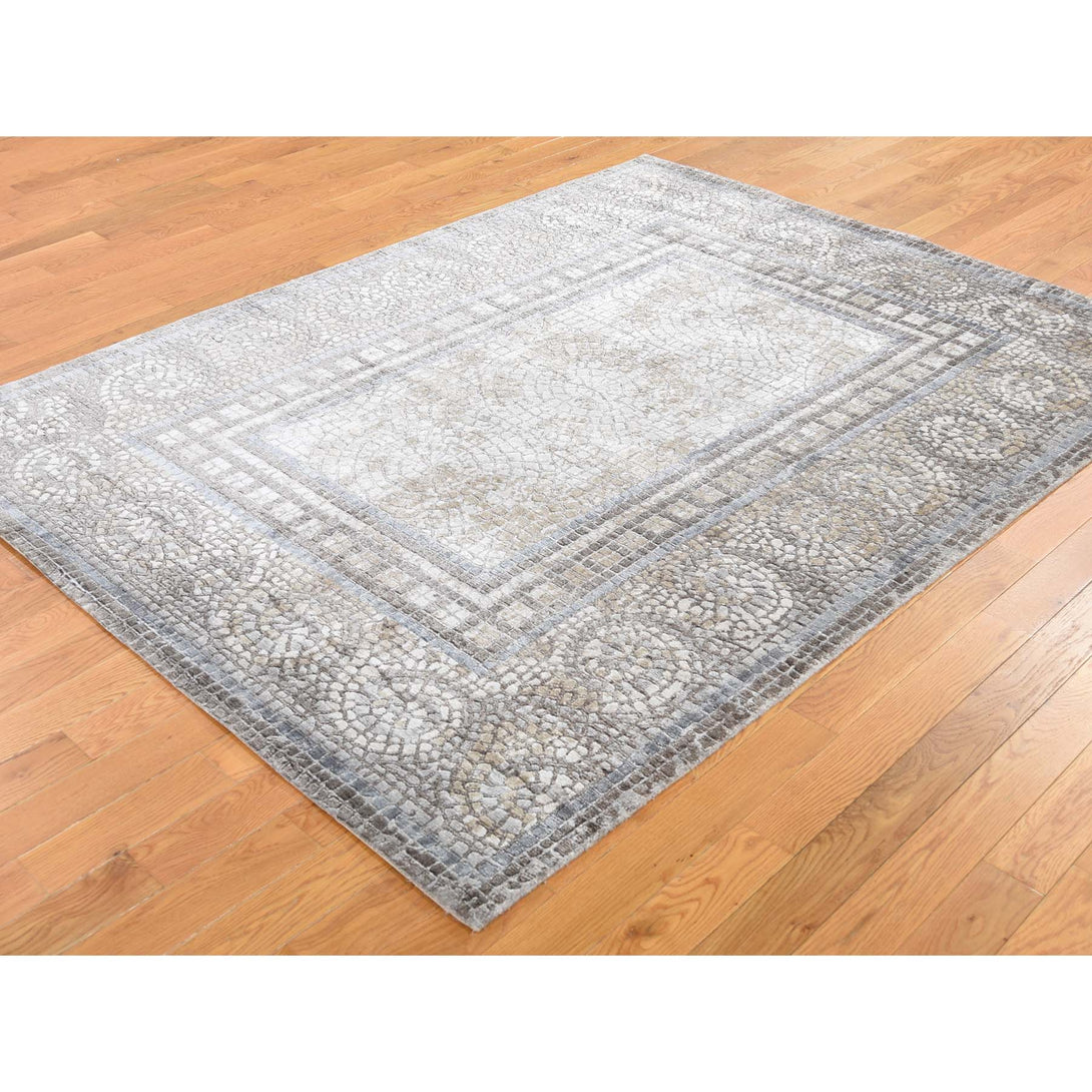Handmade Modern and Contemporary Rectangle Rug > Design# SH45297 > Size: 5'-2" x 6'-10" [ONLINE ONLY]