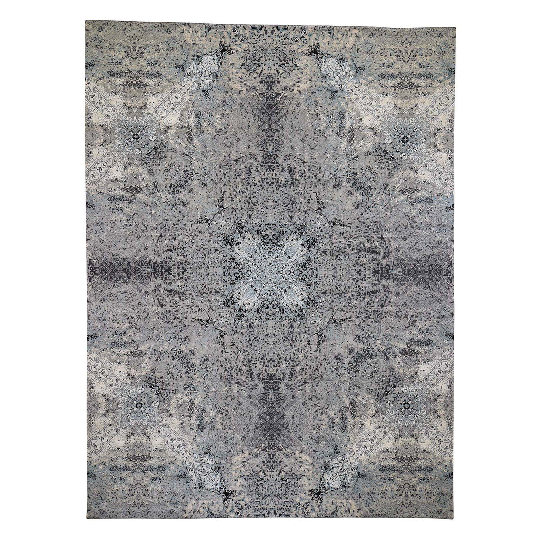 Handmade Modern and Contemporary Rectangle Rug > Design# SH46063 > Size: 9'-1" x 12'-2" [ONLINE ONLY]