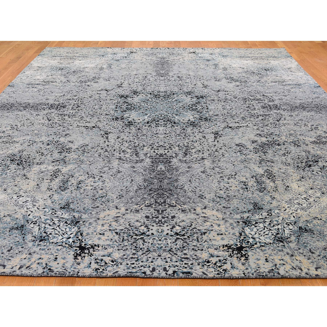 Handmade Modern and Contemporary Rectangle Rug > Design# SH46063 > Size: 9'-1" x 12'-2" [ONLINE ONLY]