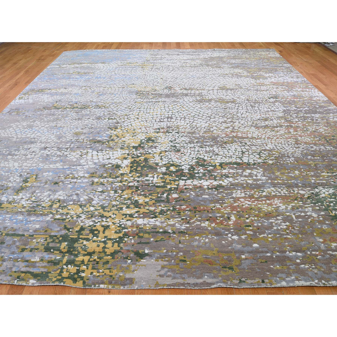 Handmade Modern and Contemporary Rectangle Rug > Design# SH46188 > Size: 12'-0" x 15'-0" [ONLINE ONLY]