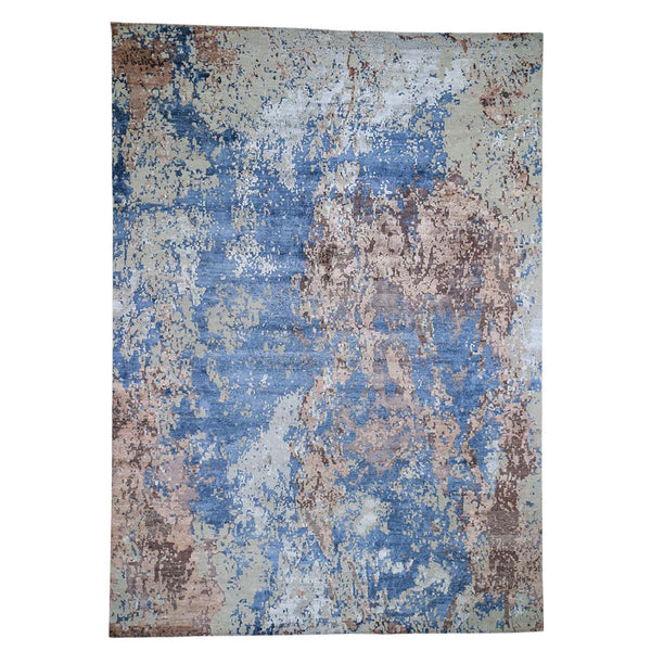 Handmade Modern and Contemporary Rectangle Rug > Design# SH46231 > Size: 9'-10" x 13'-10" [ONLINE ONLY]